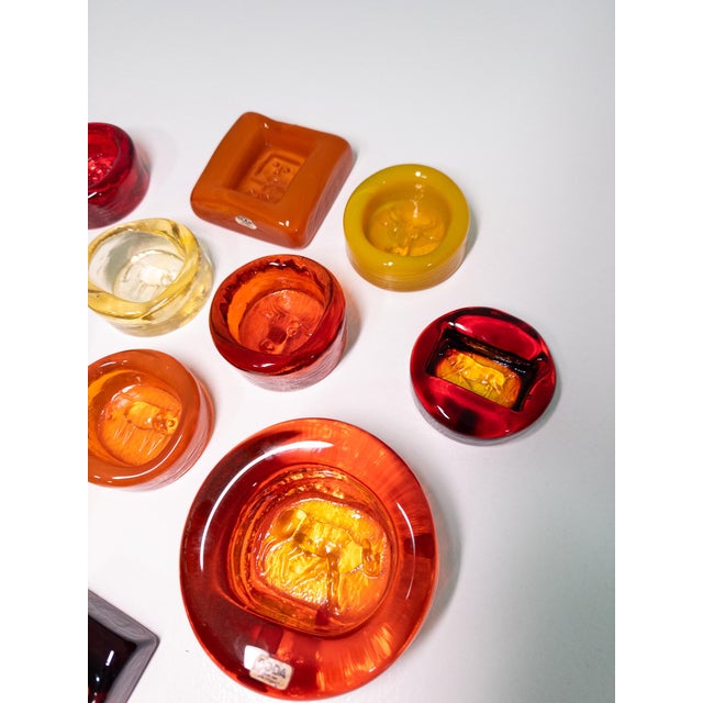1960s Vintage Glass Ashtrays by Erik Höglund for Boda Glasbruk, 1960s, Set of 11 For Sale - Image 5 of 9