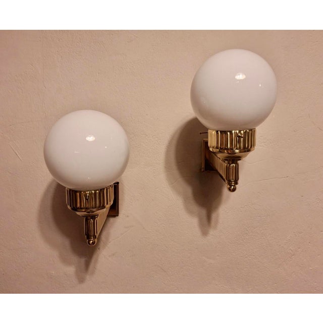 Astoria Brass Wall Lights by Josef Hoffmann, Set of 2 For Sale - Image 3 of 11