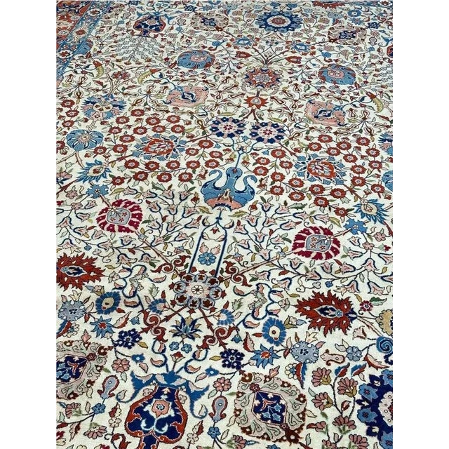 Red 1960s Old Persian Tabriz Area Rug 8 X 12 For Sale - Image 8 of 11