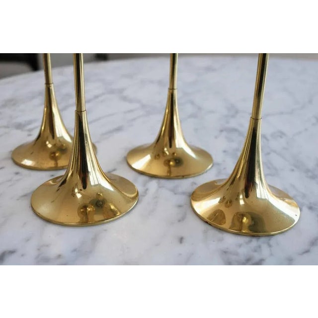 Mid-Century Modern Brass Oil Lamps from Hejl, Denmark, Set of 4 For Sale - Image 3 of 9
