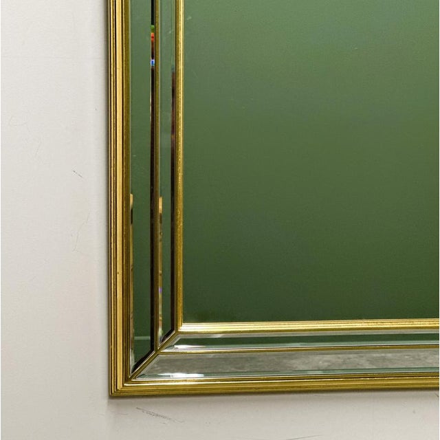 Contemporary Large Gilt and Bevelled Mirror from Deknudt, Belgium, 1980s For Sale - Image 3 of 6
