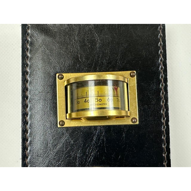 Vintage German Leather Fisher's Weather Station, 1980s For Sale - Image 10 of 11