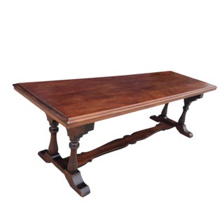 Antique Walnut Trestle Bench For Sale