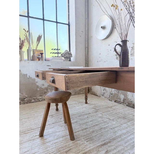 Cherrywood Farmhouse Bistro Table with Turned Legs, 1890s For Sale - Image 16 of 18