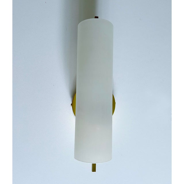 Vintage Glass and Brass Sconce from Hillebrand Leuchten, 1950s For Sale - Image 13 of 15