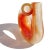 Mid 20th Century Seguso Murano Vintage Red Orange Gold Flecks Italian Art Glass Double Mouth Tube Flower Vase For Sale - Image 5 of 13