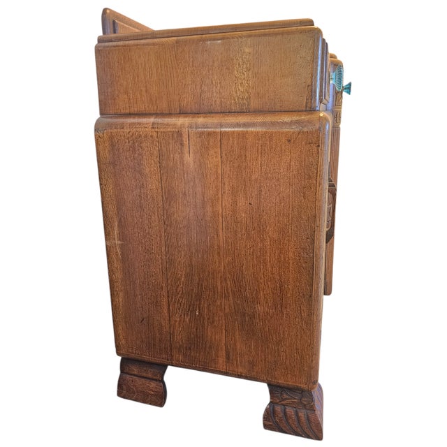 1940s English Oak Art Deco Sideboard For Sale In West Palm - Image 6 of 10