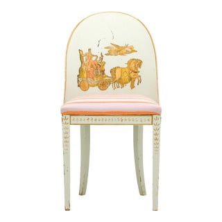 Early 20th Century Milton Textiles Neoclassical Appliqué Chair For Sale