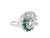 Contemporary 1950s 14k White Gold Pear Shaped Diamond and Emerald Ring With Gia Report Size 8.75 For Sale - Image 3 of 11