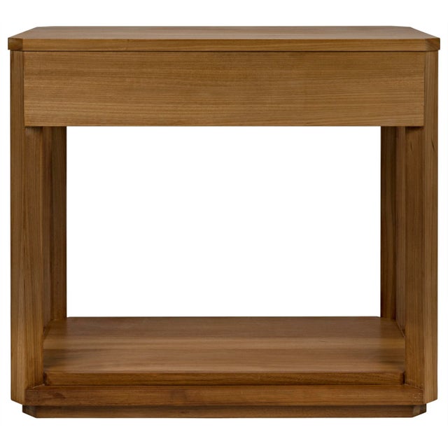 Wood NOIR Sylvia One Drawer Side Table in Gold Teak For Sale - Image 7 of 8