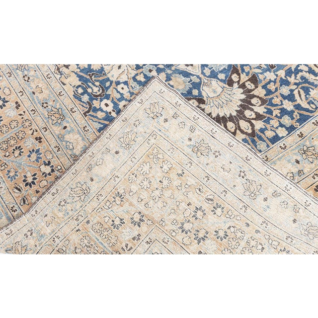 Textile Antique Persian Khorassan Botanic Handmade Wool Rug For Sale - Image 7 of 9