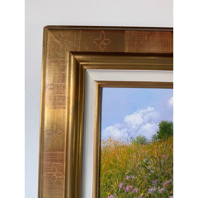 2003 Patrice Marchal “Fertilité” French Wildflower Landscape Oil on Canvas Painting – Framed For Sale In Miami - Image 6 of 12