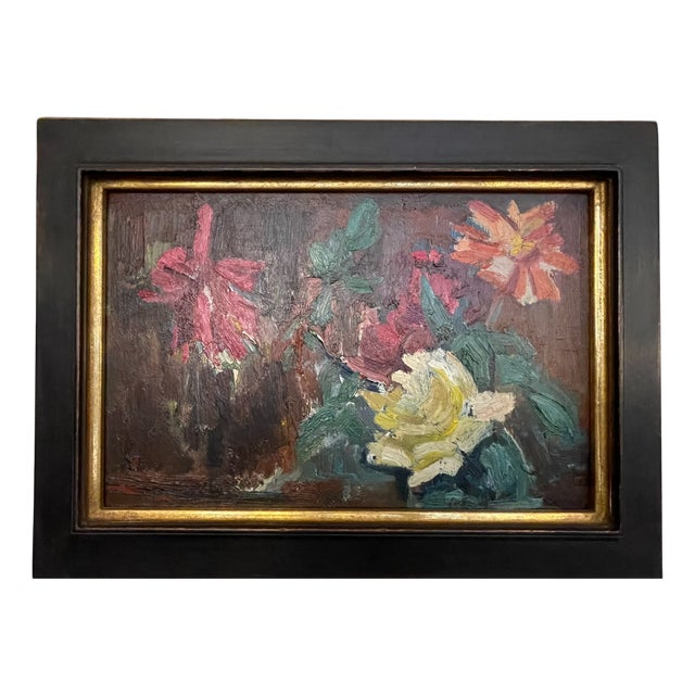 Heinz Tetzner, Flower Still Life, 1980, Oil on Canvas, Framed For Sale