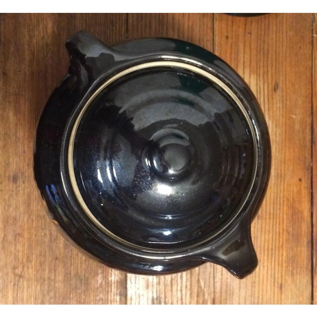 Orange Day Lily, Black Large Art Nouveau Arts & Crafts Sculptural Urn W/ Lid For Sale - Image 6 of 11