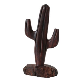 Vintage Ironwood Cactus Sculpture For Sale
