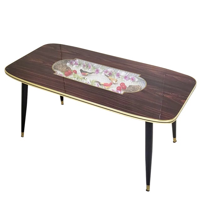 Vintage Coffee Table in Glass and Formica, 1960s For Sale