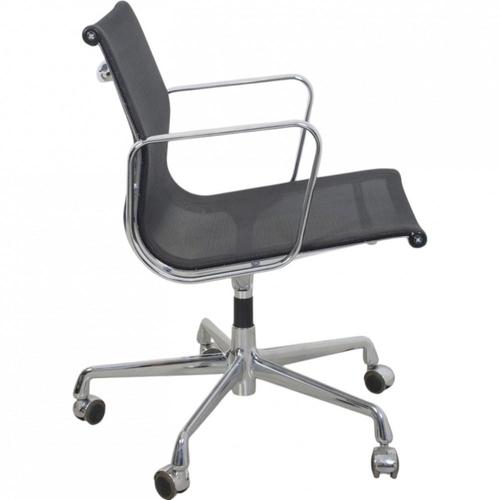 Vintage EA-117 Office Chair in Black Mesh by Charles Eames, 2000s For Sale - Image 9 of 16