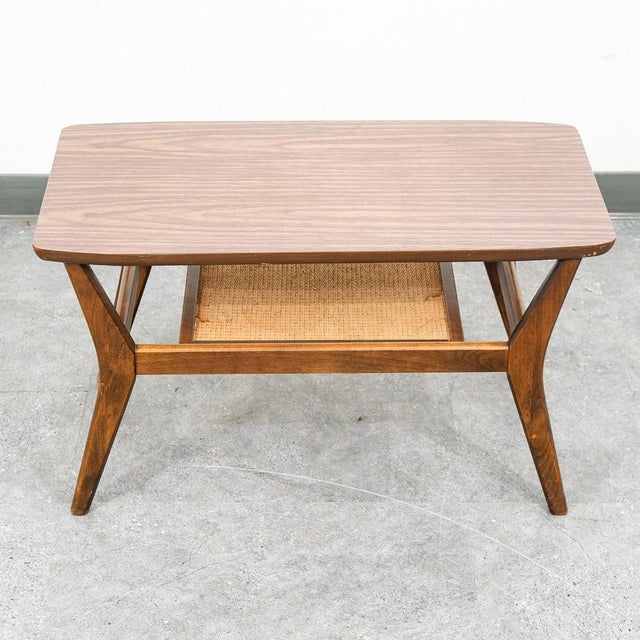 Mid-Century Modern Mid Century Modern Coffee Table Slat Beech Sculptural Danish Shelf Vintage MCM For Sale - Image 3 of 9