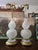 A post mid century modern era pair of gourd shape rock crystal lamps . Absolutely genuine one hundred percent solid exotic...