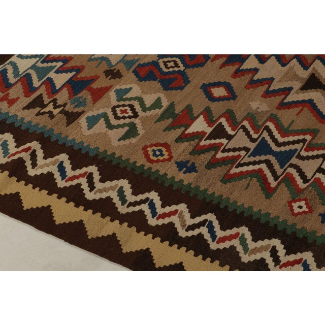 Beige Antique Persian Kilim Rug in Beige-Multicolor Tribal Patterns by Rug & Kilim For Sale - Image 8 of 9