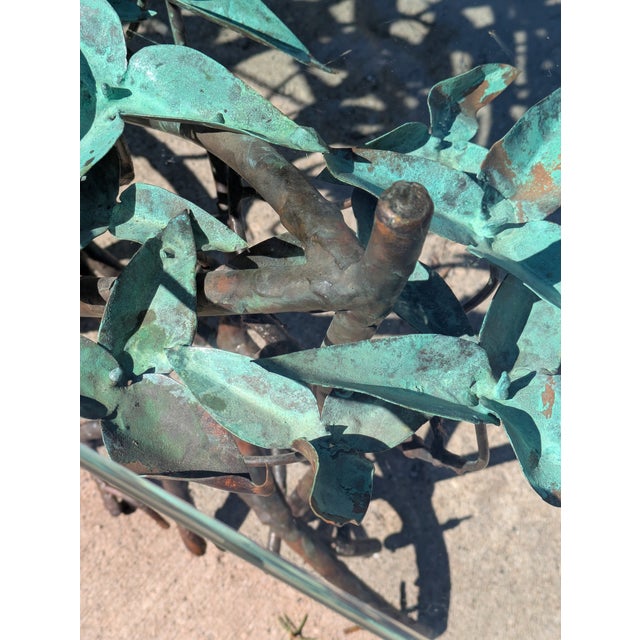 Copper Late 20th Century Hand Made Copper Triangle Mangrove Coffee Table Botanical For Sale - Image 8 of 16