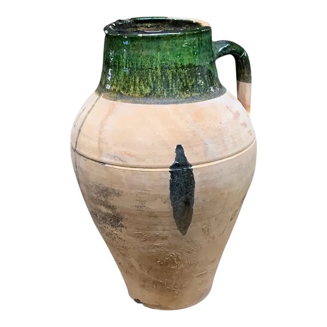 Vintage Turkish Terracotta Oil Jar For Sale