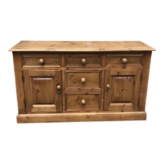 Rustic Solid Pine Cabinet or Sideboard For Sale
