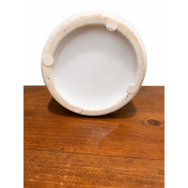 Chinoiserie Vintage Heavy White and Blue Chinoiserie Porcelain Umbrella Stand, Circa 1990s For Sale - Image 3 of 8