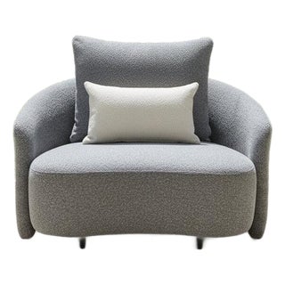 Serene Outdoor Modern Armchair Grey Bouclé - Gray Fabric For Sale