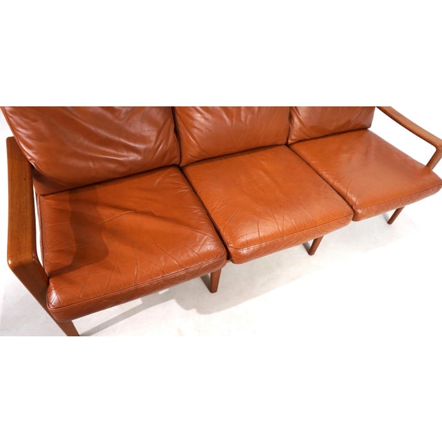 Comfort 3-Seater Sofa in Leather by Arne Wahl Iversen, 1960s For Sale - Image 9 of 18