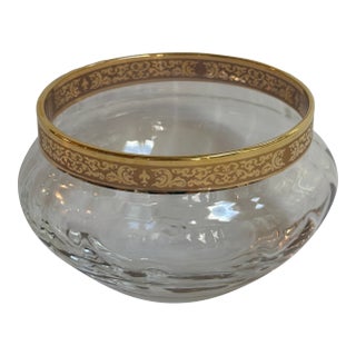 Vintage 1970s Lenox "Autumn" Pattern Collection 4" Diameter Dish Bowl Crystal Gold Encrusted Band For Sale