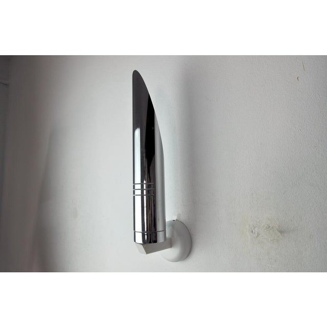 Silver Space Age Tubular Wall Lamp in Chromed Metal, Italy, 1970s For Sale - Image 8 of 8