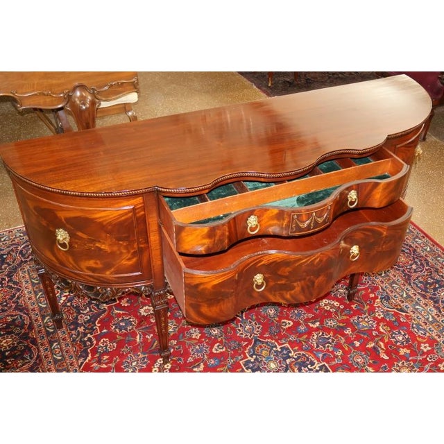 Romweber Early 20th Century Batesville Romweber Mahogany Carved Buffet Server Sideboard For Sale - Image 4 of 17