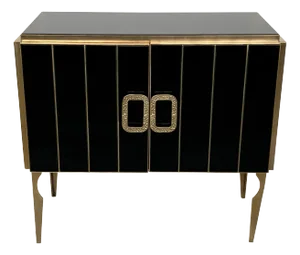 Vintage Black Two-Door Sideboard, 1980s