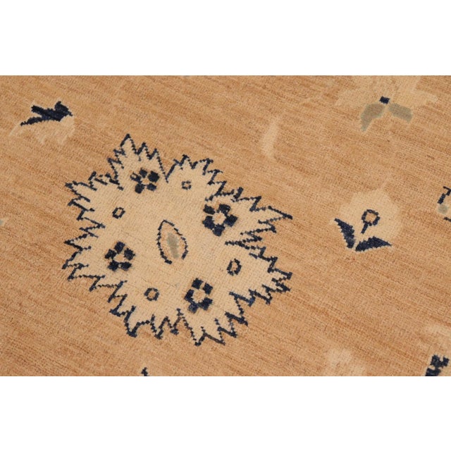 1990s Classic Ziegler Brown Blue Hand-Knotted Wool Rug - 10'0'' X 13'9'' For Sale In New York - Image 6 of 8