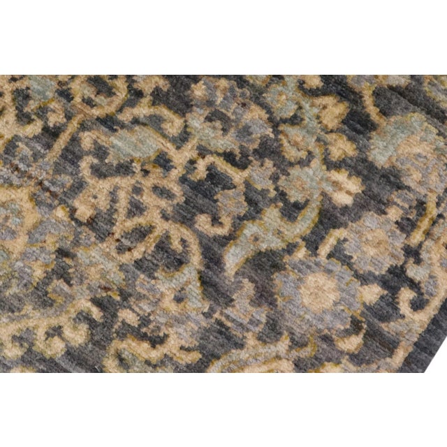 1990s Bohemien Ziegler Gray Blue Hand-Knotted Wool Rug - 5'2'' X 8'3'' For Sale - Image 5 of 8