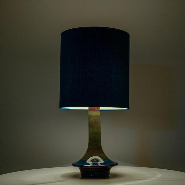 Blue Green Ceramic Cone Table Lamps from Soholm, Denmark, 1960s, Set of 2 For Sale - Image 9 of 10
