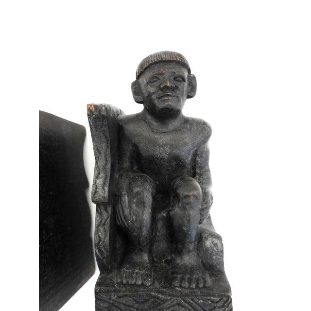 Antique Paiwan Aboriginal Man and Woman Hand-Carved Bookends - a Pair For Sale - Image 10 of 11