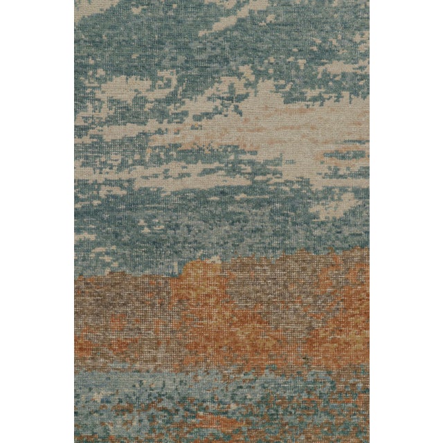 2010s Rug & Kilim’s Contemporary Pictorial Rug in Sky Blue With Scenery Depiction For Sale - Image 5 of 7