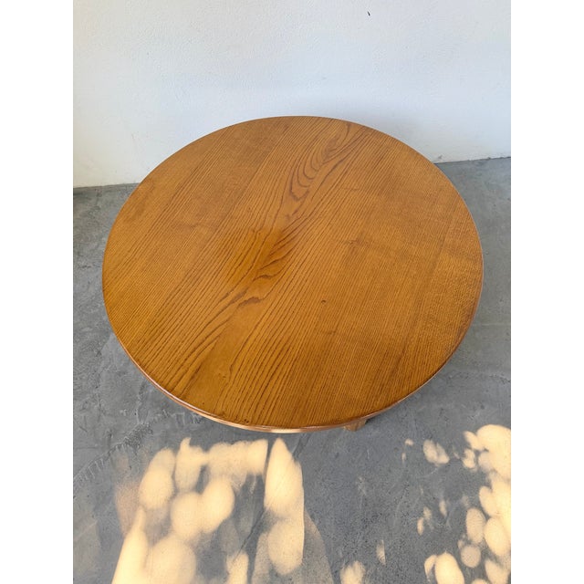 Vintage Round Tripod Coffee Table in Oak, 1950 For Sale - Image 14 of 18
