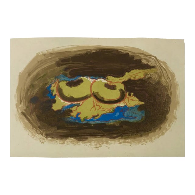 Georges Braque Lithograph P91 Pomme Et Feuilles 1963 For Sale