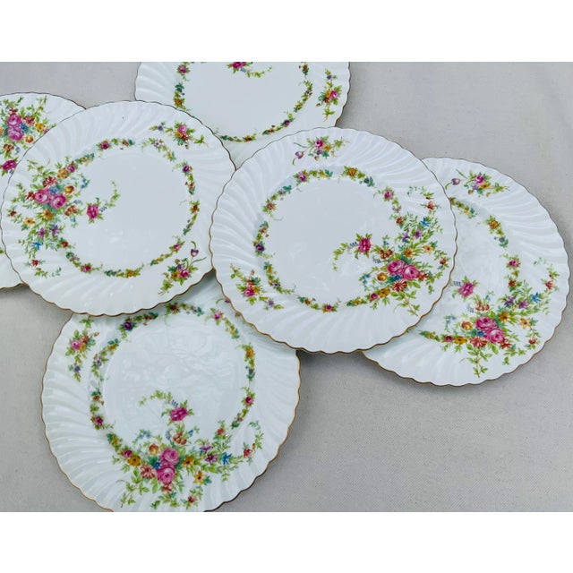 Minton Bone China 10" Dinner Plates - Lorraine Pattern, C. 1925 For Sale - Image 9 of 11