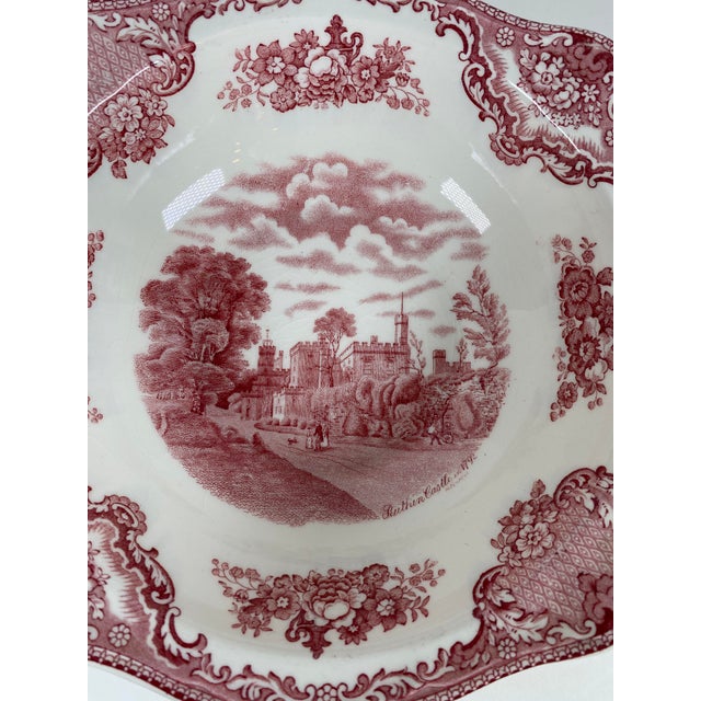 Early 20th Century Johnson Bros. “Old Britain Castles” Red Transferware Serving Bowl For Sale - Image 9 of 9