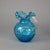 Early 20th Century Antique Ariel Blue Coinspot Ruffle Top Glass Water Pitcher, Circa 1900 For Sale - Image 5 of 11