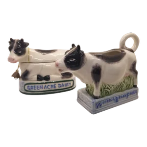 1996 Fitz & Floyd Cow Omnibud Creamer and Sugar Bowl Set- 2 Pieces