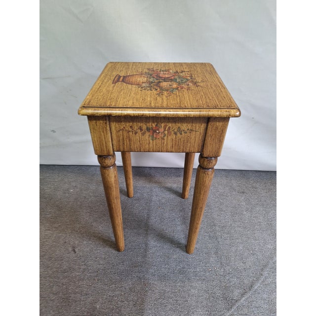 Late 20th Century A Pair of Painted Antique Single Drawer Side Tables For Sale - Image 5 of 10