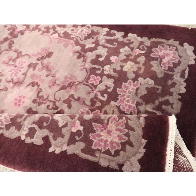 Galerie Mid-20th Century Handmade Chinese Art Deco Throw Rug For Sale - Image 9 of 10