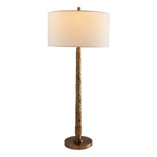 Florence Hammered Brass Lamp For Sale
