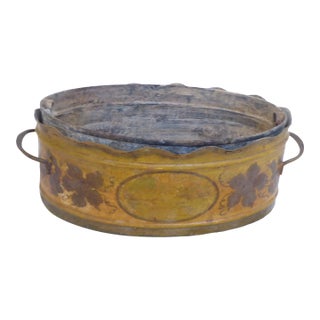 Antique French Tole Cachepot With Liner For Sale