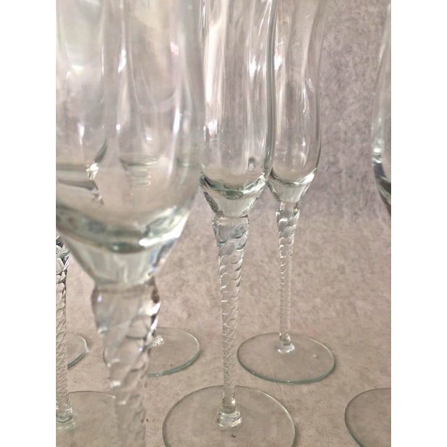 Modern Crystal Champagne Flutes Set of 6 Chairish